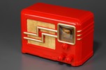 Striking Fada 360RG ’Coloradio’ Radio in Chinese Red Plaskon with Gold Trim